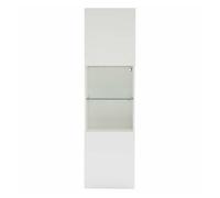Vitrina alta 45x35x160 cm - con led, 1 estante de cristal - blanca