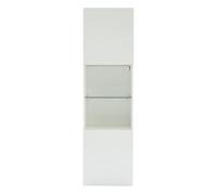 Vitrina alta 45x35x160 cm - con led, 1 estante de cristal - blanca