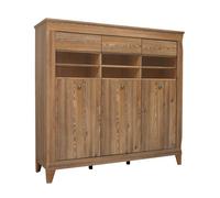 Vitrina baja 3 puertas raya madera