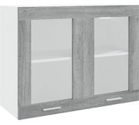 Vitrina colgante "Lyon" gris Sonoma 80x31x60 cm madera de ingeniería