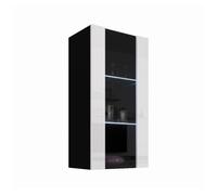 Vitrina colgante salón comedor negro 40x29x126 1 puerta led nora v2 muebles bonitos