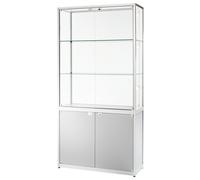 Vitrina con compartimento de almacenaje 2 puertas batientes, H x A x P 2000 x 1000 x 400 mm