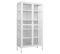 vidaXL Vitrina de acero y vidrio templado 90x40x180 cm