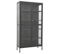 vidaXL Vitrina de acero y vidrio templado 90 x 40 x 180 cm