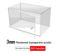 Vitrina de acrílico transparente, soporte de caja de presentación con Base blanca, con puerta, escaparate de protección a prueba de polvo para coleccionables, 1 ud. LW21x21cm H21m