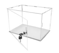 Vitrina de acrílico transparente, Vitrina acrílica con cerradura for tamaño base blanco transparente(16x16x12in(40x40x30cm))