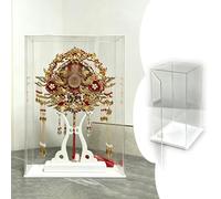 Vitrina de Acrílico Vitrina Acrílica de 15 20 25 35 45 50Cm con Puerta, Estuche Organizador Apilable para Exhibir en Mostrador, Vitrina Transparente para Figuras Baloncesto(25x45xH45cm/10x18x18in)