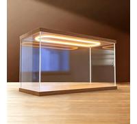 Vitrina de Acrílico Vitrina con Base de Madera, Iluminación y Puerta. Expositor Figuras Acción, Coleccionables Antigüedades. Cajones Almacenamiento 20 30 40 50 60Cm Largo(30x20xH25cm/12x8x10in)