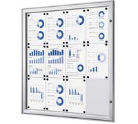 Vitrina de anuncios con puerta batiente eurokraft pro, A x H x P exteriores 960 x 1005 x 33 mm