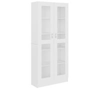 vidaXL Vitrina de madera contrachapada 82,5 x 30,5 x 185 cm Blanco