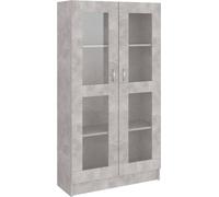 Vitrina de madera contrachapada gris hormigón 82,5x30,5x150cm