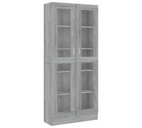 Vitrina de madera contrachapada gris sonoma 82,5x30,5x185 cm