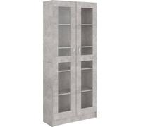 Vitrina de madera de ingeniería gris hormigón 82,5x30,5x185cm
