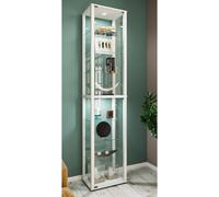 Soporte de vitrina de vidrio | vitrina Vidrio con vidrio de seguridad ESG | Dimensiones aprox. H. 227 x W. 50 x D. 38 cm | Gabinete de exhibición de vidrio | Moderno y ahorro de espacio | Gabinete de