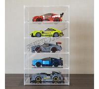 Vitrina de modelo de coche acrílica de 2-5 capas para la serie Lego Speed Racing, caja de exhibición, gabinete de polvo de almacenamiento de escena transparente de coche 2 layer