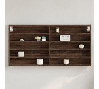 Vitrina de pared, color marrón, con aspecto de roble, dimensiones 100x8,5x50 cm, fabricada en material de madera