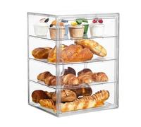 Vitrina de repostería, soporte de exhibición ajustable de acrílico transparente, de pan de esquina, para cocina, encimera, despensa, hogar, refrigerador, alimentos, tostadas, pan, masa de bagel