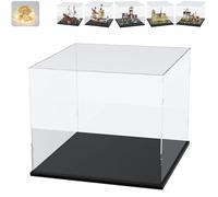 Vitrina Expositora Acrílica para Colecciones para Lego Barco Pirata Going Merry 75639 para 21061 Notre Dame París 21063 60419, Vitrina Metacrilato Transparente Expositor, Interior Negro 50x30x40cm