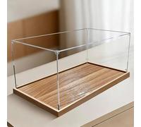 Vitrina Expositora Organizador de Acrílico Largo (20, 30, 40, 50, 60, 70 y 85 cm) Vitrina Transparente para Objetos de Colección, Base de Madera Cepillada(70x30x30cm/28x12x12in)