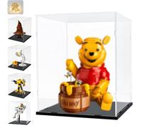 Vitrina Expositora para Colecciones Lego Winnie Pooh 43300 Talking Sorting Hat 76429 Disney Pixar 21357 Bumblebee 10338 31152 Caja Expositora de Metacrilato Transparente 3mm Acrílica, Negro 25x25x30cm