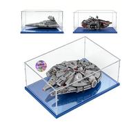 Vitrina Expositora para Lego 75389 Halcón Oscuro Star Wars 75257 75105 Halcon Milenario 75394,Grande Caja Exhibición Acrílico Transparente Antipolvo para Coleccion(50x40x20)