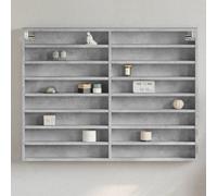 Vitrina gris hormigón, 100 x 8,5 x 75 cm, fabricada en material de madera