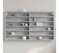 Vitrina gris hormigón, 100x8,5x58 cm, fabricada en material de madera