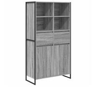 vidaXL Vitrina con cajón 2 pcs 81 x 36 x 150.5 cm Gris Sonoma