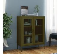 Vitrina "Hatzenbühl" de acero en color verde oliva. Dimensiones (largo/ancho/alto): 80 x 35 x 101 cm