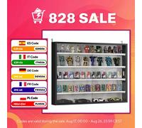 Vitrina Homcom para exhibir objetos de colección, vitrina de pared de 80 x 9,5 x 60 cm con 4 estantes de altura ajustable y 2 puertas correderas de cristal, ideal para exhibir figuras y modelos de