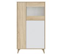 Due-Home Innovations SL Vitrina Kikua Plus 3 puertas Blanco Artik y Roble Canadian 77×142×33 cm