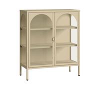 Vitrina klippestad con 2 puertas arqueadas acero 95x80x35cm camel [en.casa]