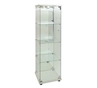 Vitrina LED blanca 4 niveles espejo 164 cm vidrio templado