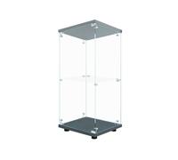 Vitrina LED negra 1 puerta 2 estantes 86,2×40,3×36,5 cm
