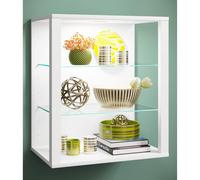 VCM Vitrina Mural de Cristal de Madera Colgante Glasol S Blanco