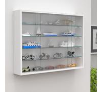 Vitrina mural de cristal de madera Vitrina mural Vitrina de coleccionista Drivalo L Vitrina mural de cristal de madera Vitrina mural Vitrina de coleccionista Drivalo L Blanco