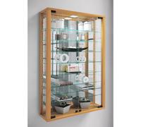 VCM Vitrina Mural Vitrina Colgante Vitrina de Cristal Vitrosa Mini Espejo - 59 cm de ancho - Color Haya