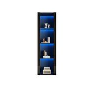 Vitrina negra alta 55×38×166 cm - con iluminación led, 3 estantes de vidrio