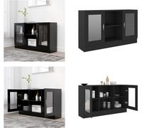 vitrina negra de 120x30,5x70 cm, fabricada en material de madera. - Vitrina - Vitrinas - Vitrina con puertas - Vitrinas con puertas