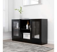 Vitrina negra de vidaXL, 120x30,5x70 cm, fabricada en material de madera