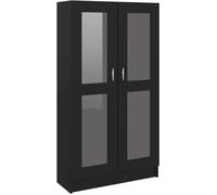Vitrina negra de vidaXL, 82,5 x 30,5 x 150 cm, fabricada en material de madera