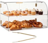 Vitrina para pastelería VEVOR, de 2 niveles, vitrina comercial para panadería fabricada con acrílico transparente, vitrina de mostrador con puerta trasera magnética y panel divisor desmontable, ideal