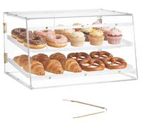 Vitrina para pastelería VEVOR, de 2 niveles, vitrina comercial para panadería fabricada con acrílico transparente, vitrina de mostrador con puerta trasera magnética y panel divisor desmontable, ideal
