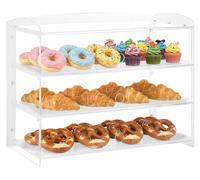 Vitrina para pastelería VEVOR, de 3 niveles, vitrina comercial para panadería fabricada con acrílico transparente, vitrina de mostrador con puerta abatible y panel divisor desmontable, ideal para gall