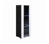 Vitrina salón comedor negro/blanco 40x29x128 1 puerta led luke v2 muebles bonitos