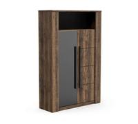 Vitrina salón mónaco en color roble saloon y negro 114x176x40 cm 114 cm