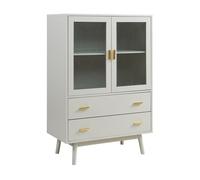 Vitrina susa con 2 puertas y 2 cajones mdf 120x80x40 cm beige [en.casa]