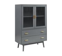 Vitrina susa con 2 puertas y 2 cajones mdf 120x80x40 cm gris [en.casa]