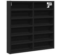 Vitrina Vidaxl de Madera de Ingeniería 60x8,5x58 Cm - Blanco, Negro, Roble Sonoma Black