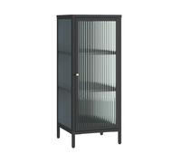 Vitrina vinterhavn puerta 3 compartimentos acero 100x40x40cm negro [en.casa]